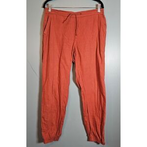 Pact Organic Cotton Hemp Jogger Pants Terracotta Rust Orange Women's Medium